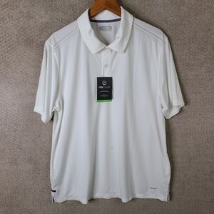 Ontour Shirt Mens XL White Polo Dunlay SS Webtech Polyester Short Sleeve Casual